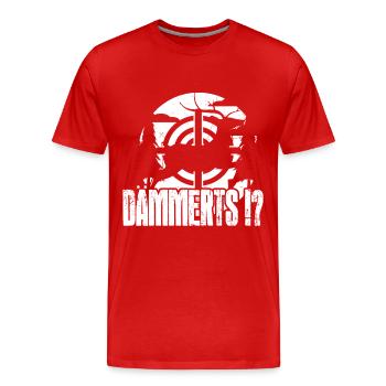 Jäger Dämmerts Spruch Zielscheibe Hirsch Jagen - Männer Premium Bio T-Shirt - Rot - Vorne - Damien (186cm)