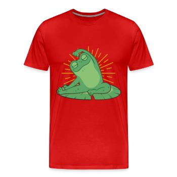 Frog Yoga - Men's Premium Organic T-Shirt - red - Front - Damien (186cm)