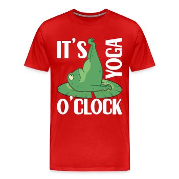 Frog Yoga - Men's Premium Organic T-Shirt - red - Front - Damien (186cm)