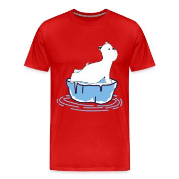 Yoga Polar Bear - Men's Premium Organic T-Shirt - red - Front - Damien (186cm)