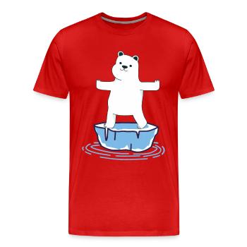 Yoga Polar Bear - Men's Premium Organic T-Shirt - red - Front - Damien (186cm)