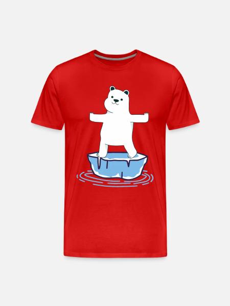 Yoga Polar Bear - Men's Premium Organic T-Shirt - red