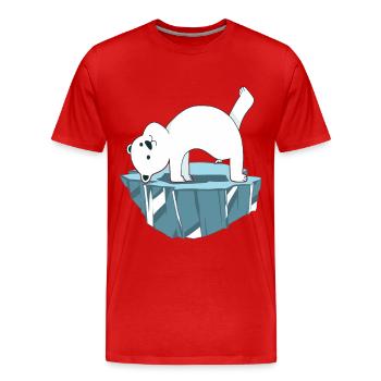 Yoga Polar Bear - Men's Premium Organic T-Shirt - red - Front - Damien (186cm)