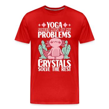 Yoga Yogi Entspannen - Männer Premium Bio T-Shirt - Rot - Vorne - Damien (186cm)
