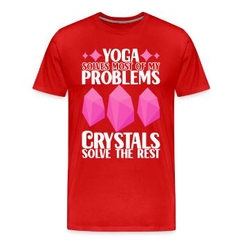 Yoga Yogi Entspannen - Männer Premium Bio T-Shirt - Rot - Vorne - Damien (186cm)