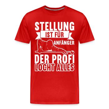 Pool Billard - Männer Premium Bio T-Shirt - Rot - Vorne - Damien (186cm)