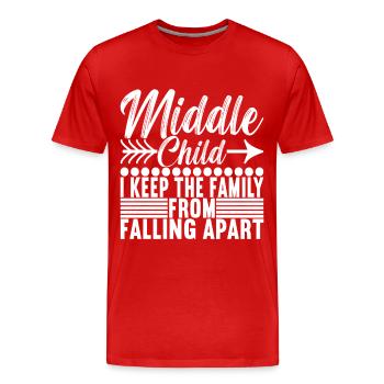 Middle Children Mittlere Geschwister - Männer Premium Bio T-Shirt - Rot - Vorne - Damien (186cm)