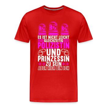 Polizei Polizist - Männer Premium Bio T-Shirt - Rot - Vorne - Damien (186cm)