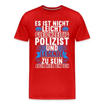 Polizei Polizist - Männer Premium Bio T-Shirt - Rot - Vorne - Damien (186cm)