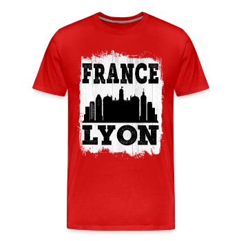Lyon Frankreich Stadt Skyline Sommer Urlaub Liebe - Männer Premium Bio T-Shirt - Rot - Vorne - Damien (186cm)