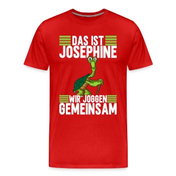Joggen Sport Lustiger Spruch - Männer Premium Bio T-Shirt - Rot - Vorne - Damien (186cm)
