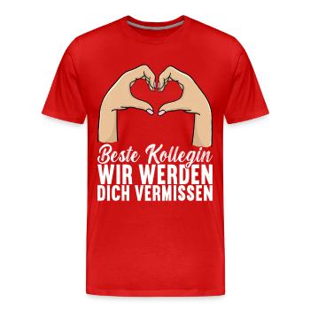 Abschiedsgeschenk Jobwechsel Kollege - Männer Premium Bio T-Shirt - Rot - Vorne - Damien (186cm)