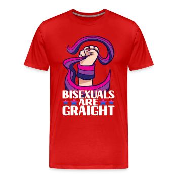 Bisexuels LGBTQ - T-shirt bio Premium Homme - rouge - Devant - Damien (186cm)