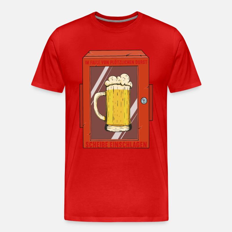 Bier Biertrinker - Männer Premium Bio T-Shirt - Rot