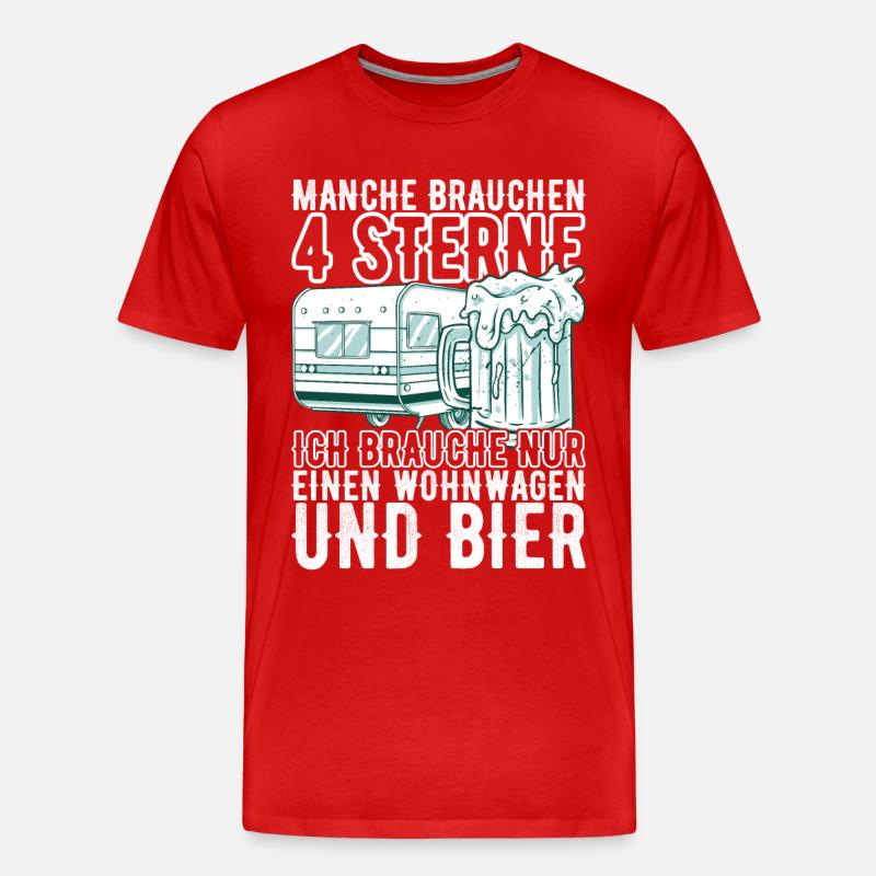 Camping Wohnmobil - Männer Premium Bio T-Shirt - Rot