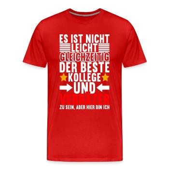 Abschiedsgeschenk Jobwechsel Kollege - Männer Premium Bio T-Shirt - Rot - Vorne - Damien (186cm)