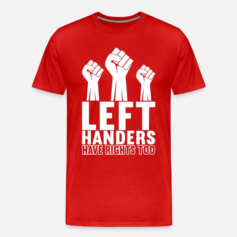 Linkshänder - Männer Premium Bio T-Shirt - Rot