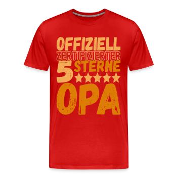 Opa Großvater - Männer Premium Bio T-Shirt - Rot - Vorne - Damien (186cm)