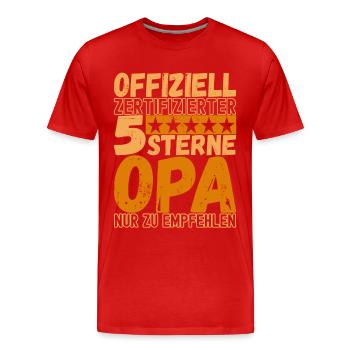Opa Großvater - Männer Premium Bio T-Shirt - Rot - Vorne - Damien (186cm)
