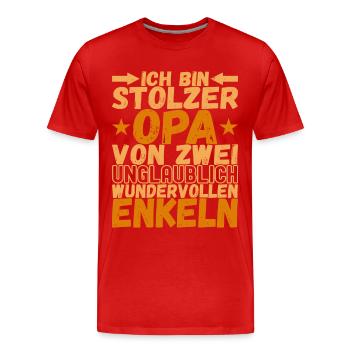 Opa Großvater - Männer Premium Bio T-Shirt - Rot - Vorne - Damien (186cm)