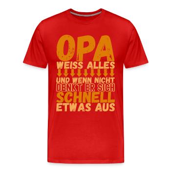 Opa Großvater - Männer Premium Bio T-Shirt - Rot - Vorne - Damien (186cm)