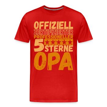 Opa Großvater - Männer Premium Bio T-Shirt - Rot - Vorne - Damien (186cm)