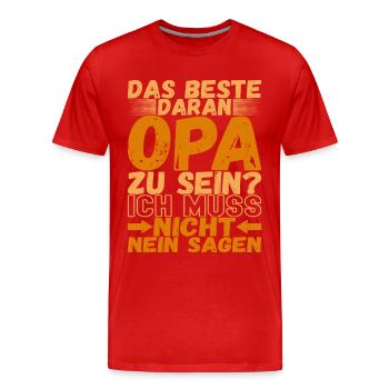 Opa Großvater - Männer Premium Bio T-Shirt - Rot - Vorne - Damien (186cm)