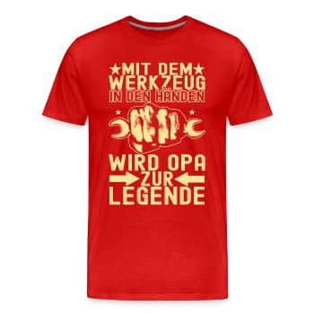 Opa Großvater - Männer Premium Bio T-Shirt - Rot - Vorne - Damien (186cm)