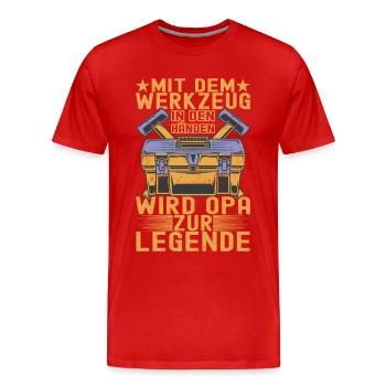 Opa Großvater - Männer Premium Bio T-Shirt - Rot - Vorne - Damien (186cm)