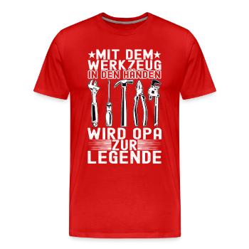 Opa Großvater - Männer Premium Bio T-Shirt - Rot - Vorne - Damien (186cm)