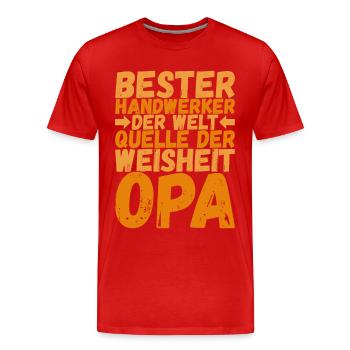 Opa Großvater - Männer Premium Bio T-Shirt - Rot - Vorne - Damien (186cm)