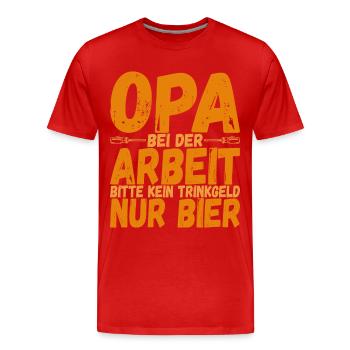 Opa Großvater - Männer Premium Bio T-Shirt - Rot - Vorne - Damien (186cm)