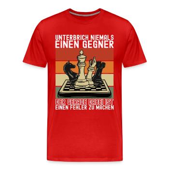 Schach Schachspieler - Männer Premium Bio T-Shirt - Rot - Vorne - Damien (186cm)