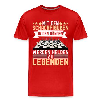 Schach Schachspieler - Männer Premium Bio T-Shirt - Rot - Vorne - Damien (186cm)