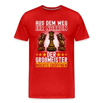 Schach Schachspieler - Männer Premium Bio T-Shirt - Rot - Vorne - Damien (186cm)