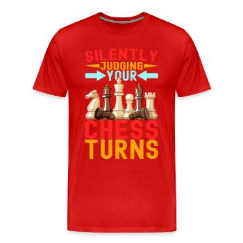 Schach Schachspieler - Männer Premium Bio T-Shirt - Rot - Vorne - Damien (186cm)