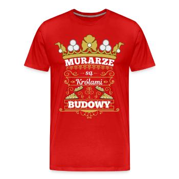 murarze se krolami budowy - Männer Premium Bio T-Shirt - Rot - Vorne - Damien (186cm)
