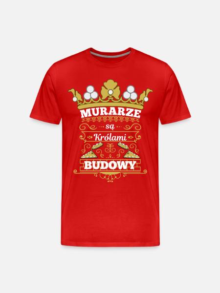 murarze se krolami budowy - Men's Premium Organic T-Shirt - red