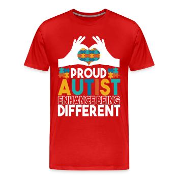 Autisme autistique Autiste - T-shirt bio Premium Homme - rouge - Devant - Damien (186cm)