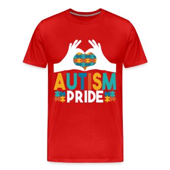 Autisme autistique Autiste - T-shirt bio Premium Homme - rouge - Devant - Damien (186cm)