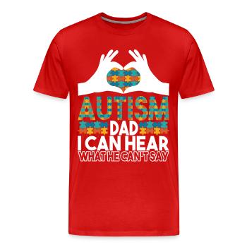 Autisme autistique Papa Autiste - T-shirt bio Premium Homme - rouge - Devant - Damien (186cm)