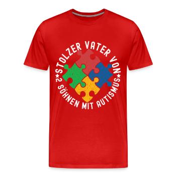 Autist Autismus Autistisch - Männer Premium Bio T-Shirt - Rot - Vorne - Damien (186cm)