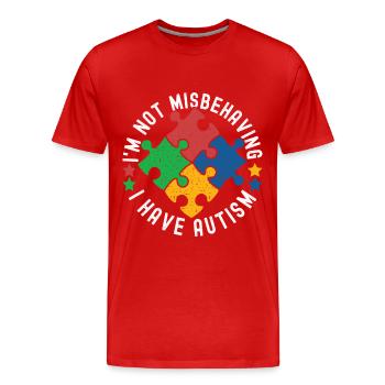 Autisme autistique Autiste - T-shirt bio Premium Homme - rouge - Devant - Damien (186cm)
