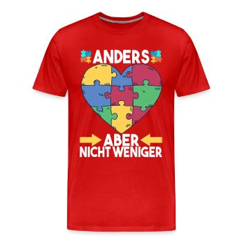 Autist Autismus Autistisch - Männer Premium Bio T-Shirt - Rot - Vorne - Damien (186cm)