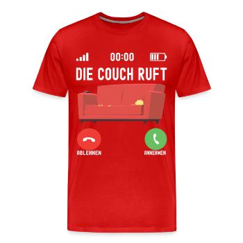 Faulheit Faulenzer Langschäfer Couch - Männer Premium Bio T-Shirt - Rot - Vorne - Damien (186cm)