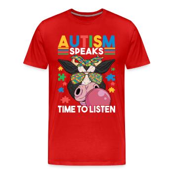 Autisme autistique Autiste - T-shirt bio Premium Homme - rouge - Devant - Damien (186cm)