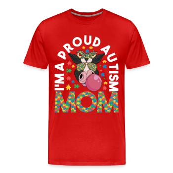 Autisme autistique Mère autiste - T-shirt bio Premium Homme - rouge - Devant - Damien (186cm)