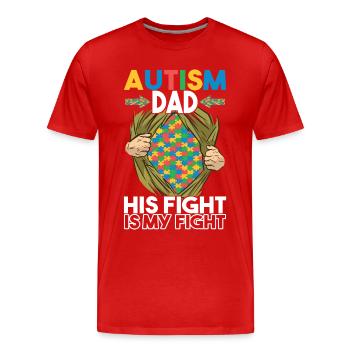 Autisme autistique Père Autiste - T-shirt bio Premium Homme - rouge - Devant - Damien (186cm)