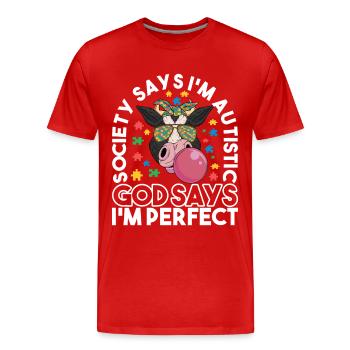Autistic Autism Autistic - Men's Premium Organic T-Shirt - red - Front - Damien (186cm)