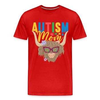 Autisme autistique Autiste - T-shirt bio Premium Homme - rouge - Devant - Damien (186cm)
